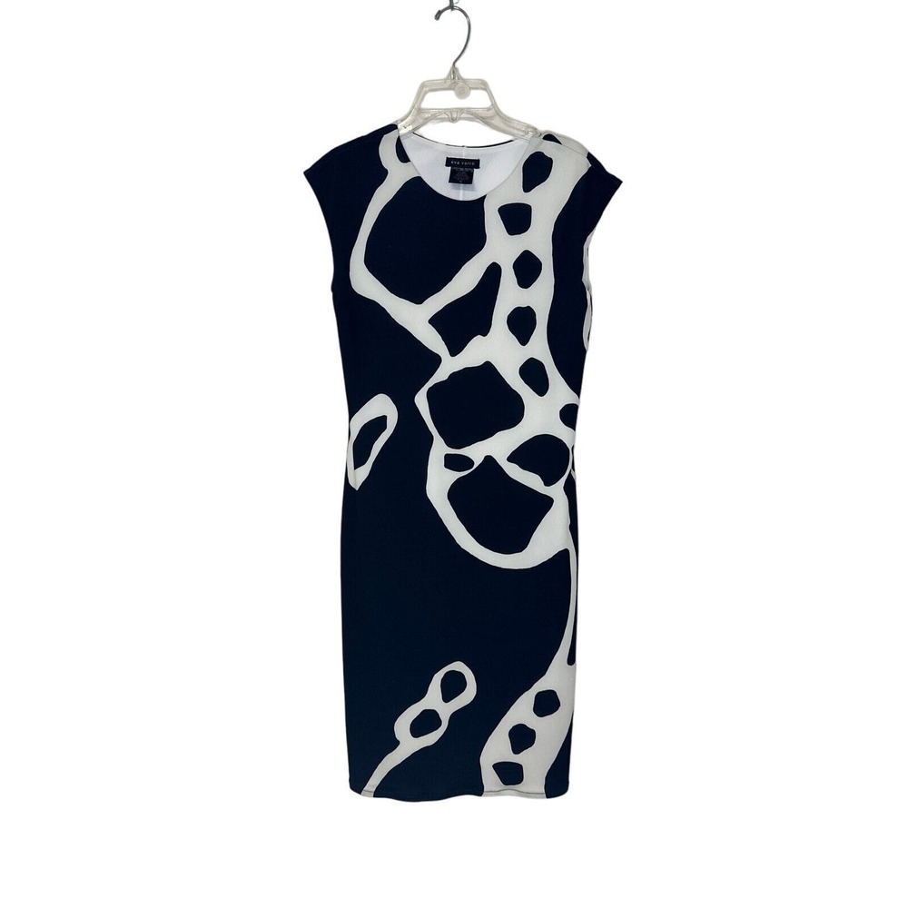 Eva Varro Black White Geometric Party Formal Dress‎ Women's Size Small